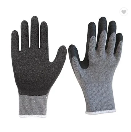 Industrial Protection 10g Cotton Knitted Latex Coated Winter Working Gloves