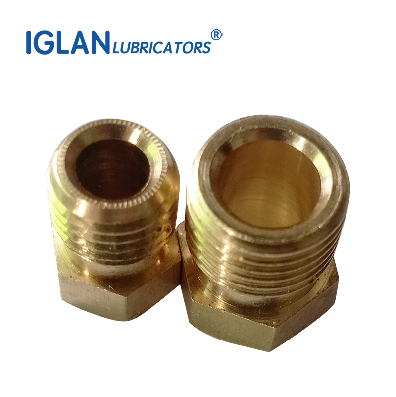 Brass Oil Pipe Fitting Compression Bushing Connector CNC Centralized Lubrication System