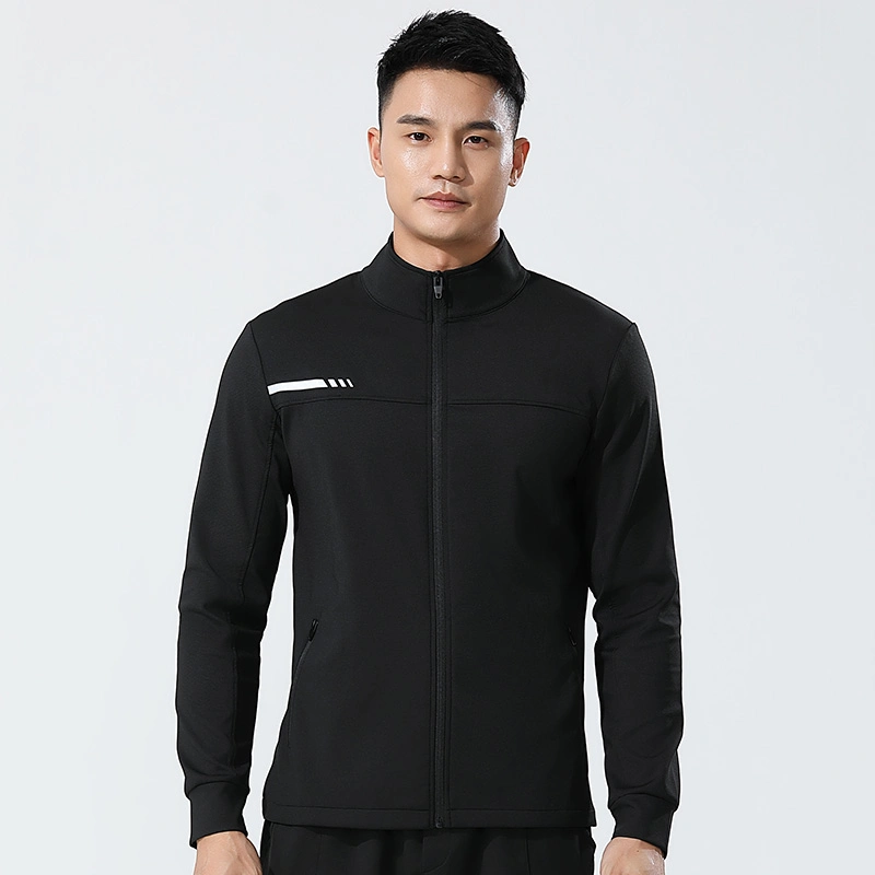 Long Sleeve Men's Jackets T Shirts Fitness Full Zip Men Sportswear Neck Golf Custom Logo Gym Sports Zip Collar Pullover Jackets