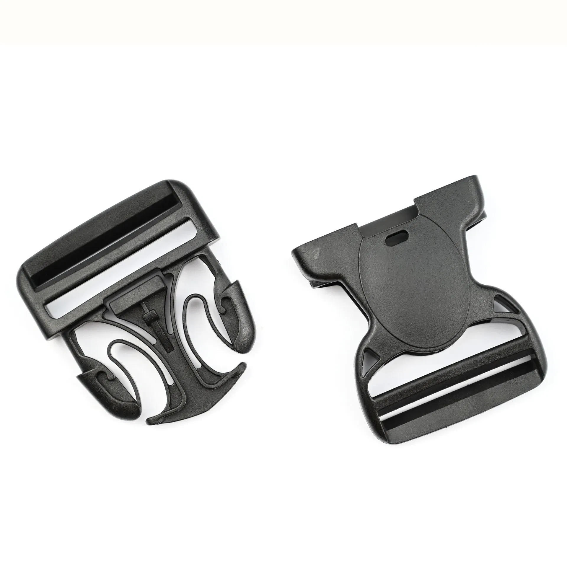 A5143 Manufacturer 51mm Black Plastic Safety Buckle Backpack Adjusting Buckle Next to Open Buckle Straight