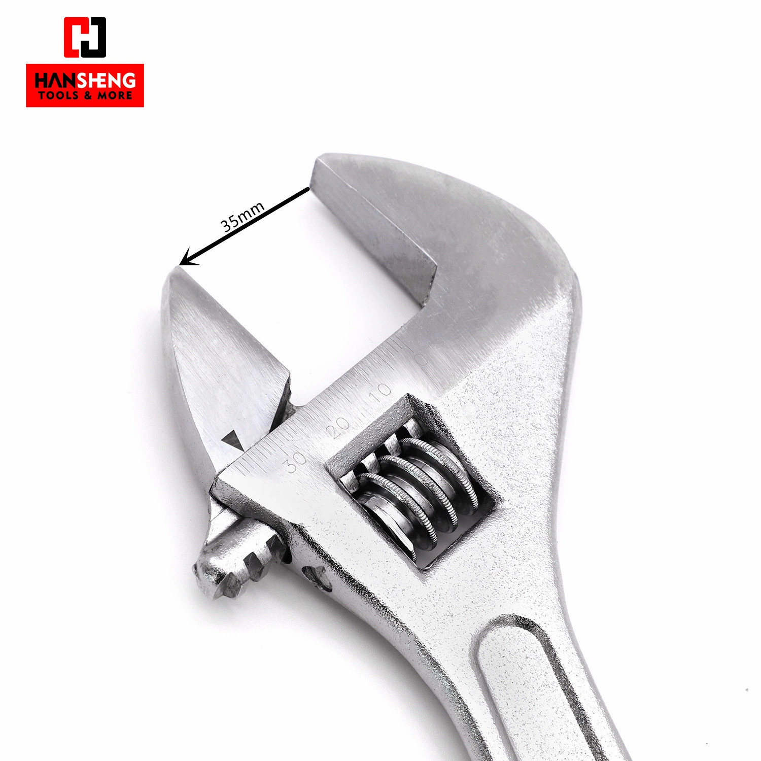 Chrome Plated, Adjustable Wrench, 6 Inch, Made of Carbon Steel, Chrome Plated, with Scale,