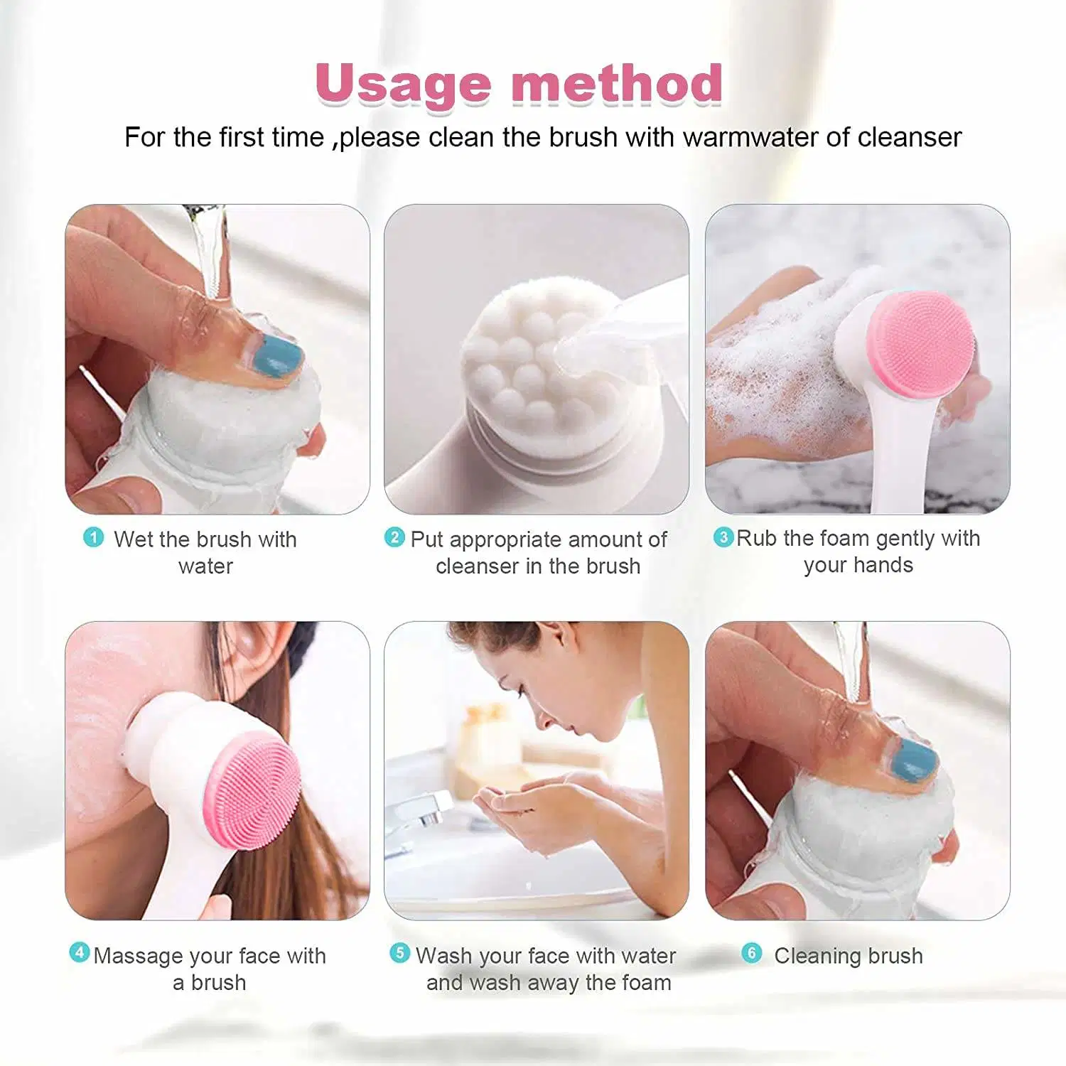 Silicone Face Cleansing Brush Double-Sided Facial Cleanser