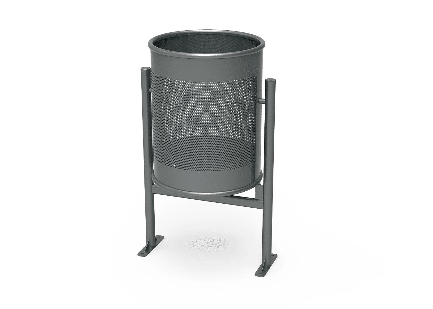 Outdoor Indoor Public Commercial Metal Waste Bin Big Size Round Garbage Galvanized Steel Trash Bin