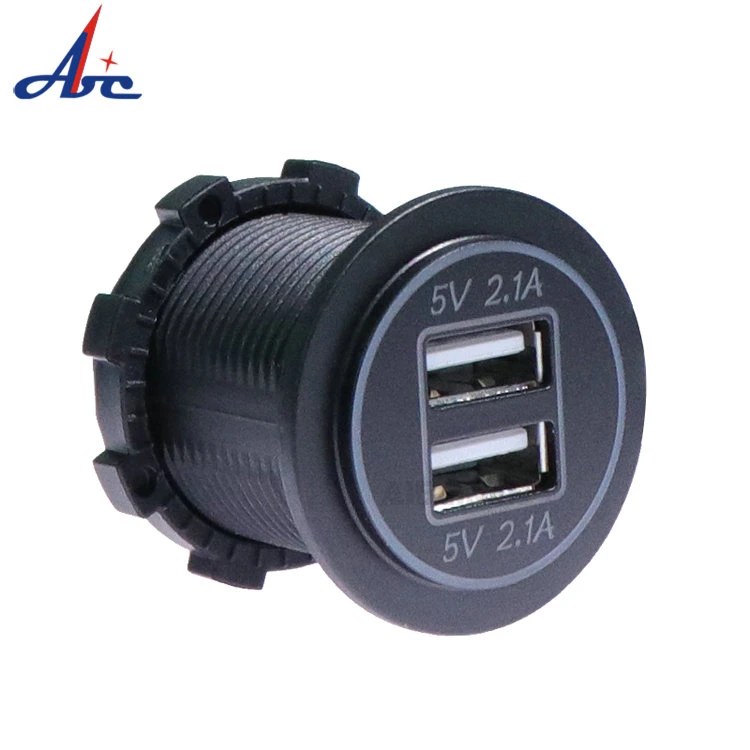 12V 24V Universal 2.1A 4.2A Motorcycle Truck Car USB Charger Dual USB Auto Charger with Power Adapter Socket