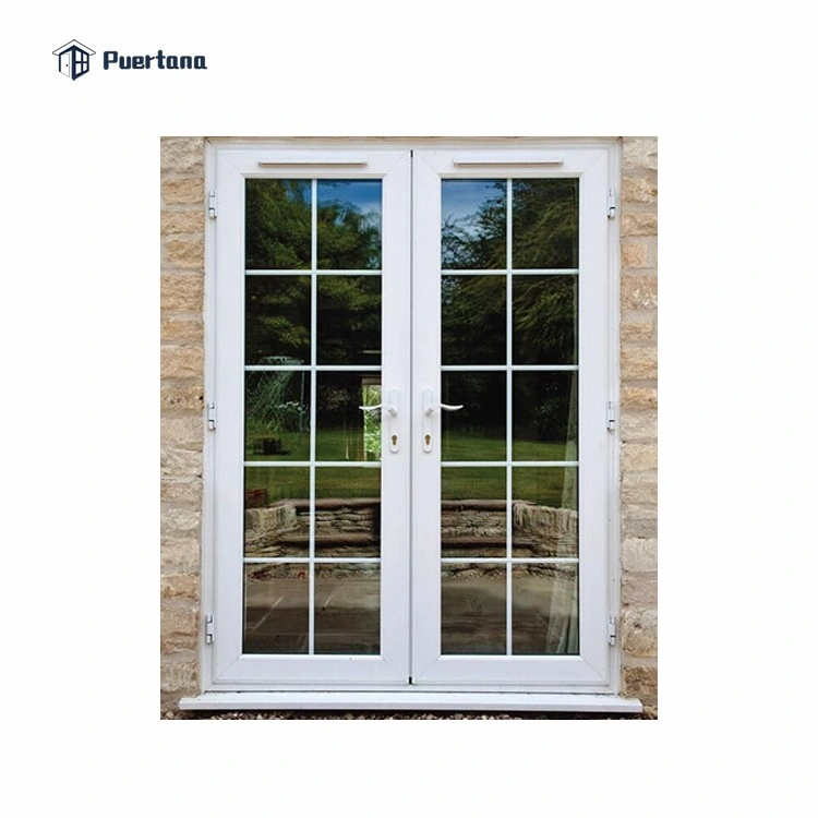 Foshan European Standard Aluminum Double Swing Style Modern French Glass Casement Entry Hinged Patio Door