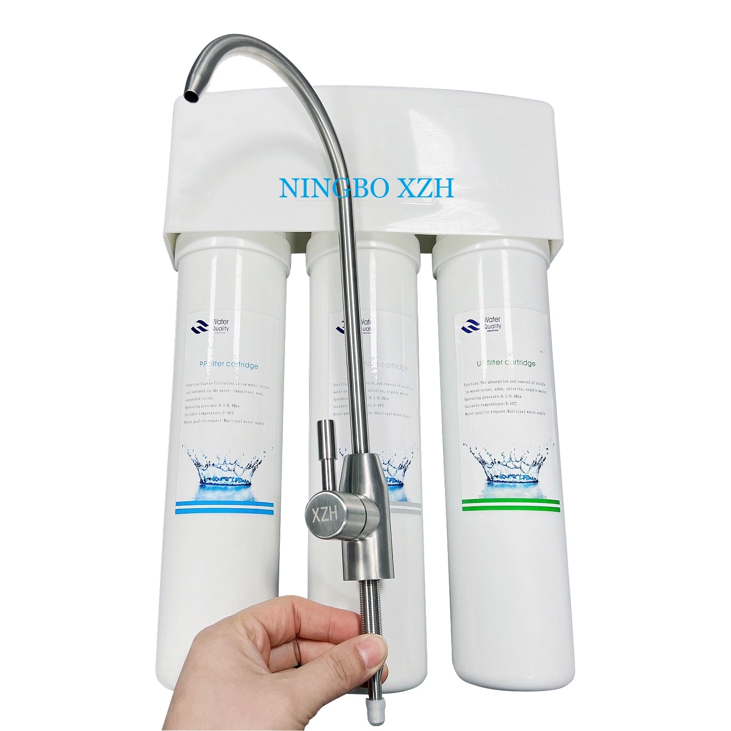 Under Sink Water Filter System, 3 Stage Mineral pH Alkaline Water Filter