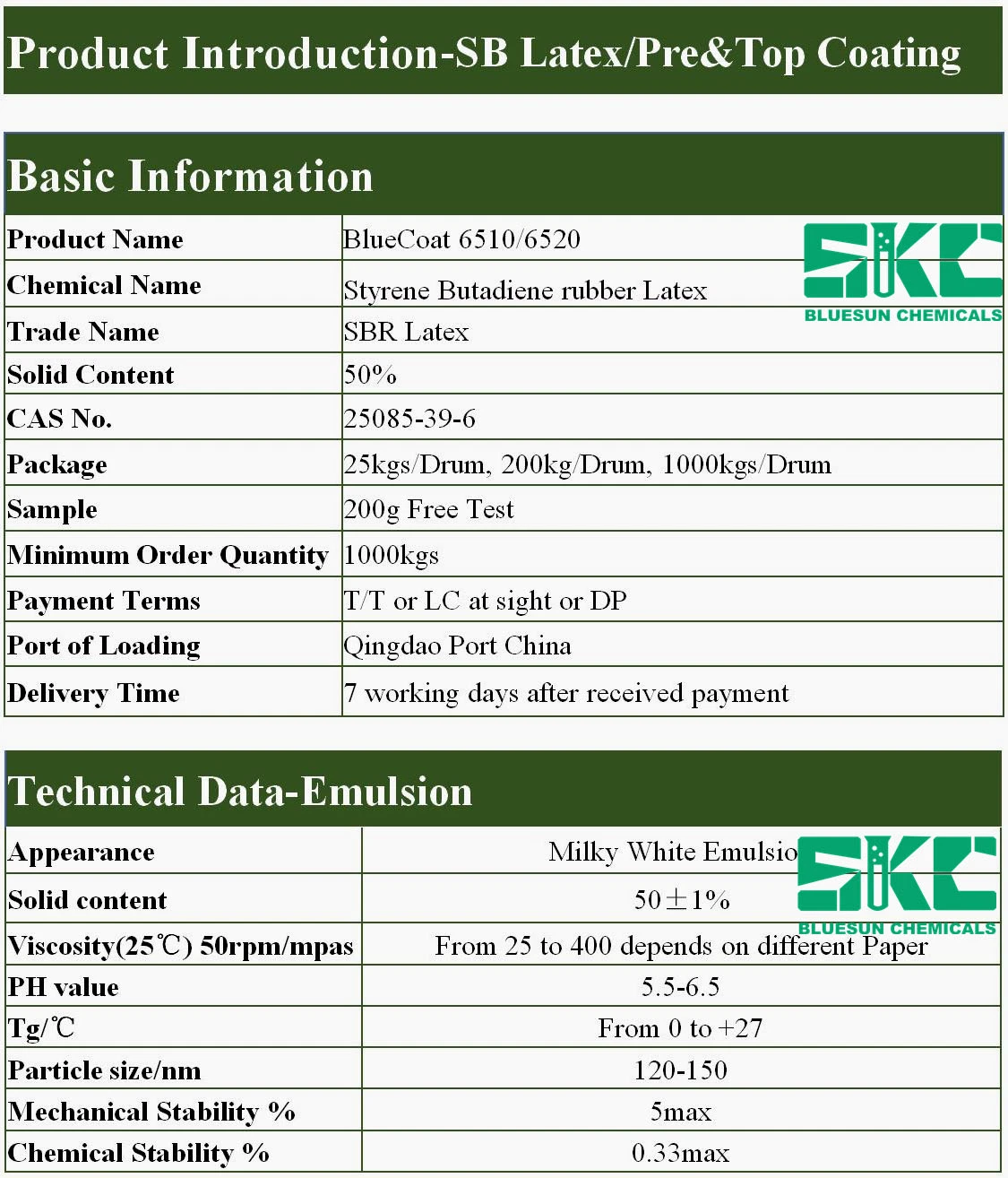 Sb Latex -Topcoating/Precoating Used as a Binder in The Paper Industry