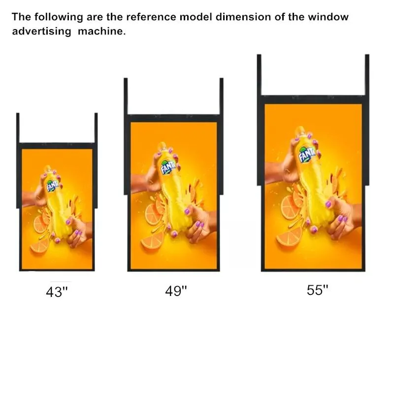 55 pouces LCD 1080p Haute température Android écran de la fenêtre de publicité numérique avec WiFi et le logiciel de gestion de contenu