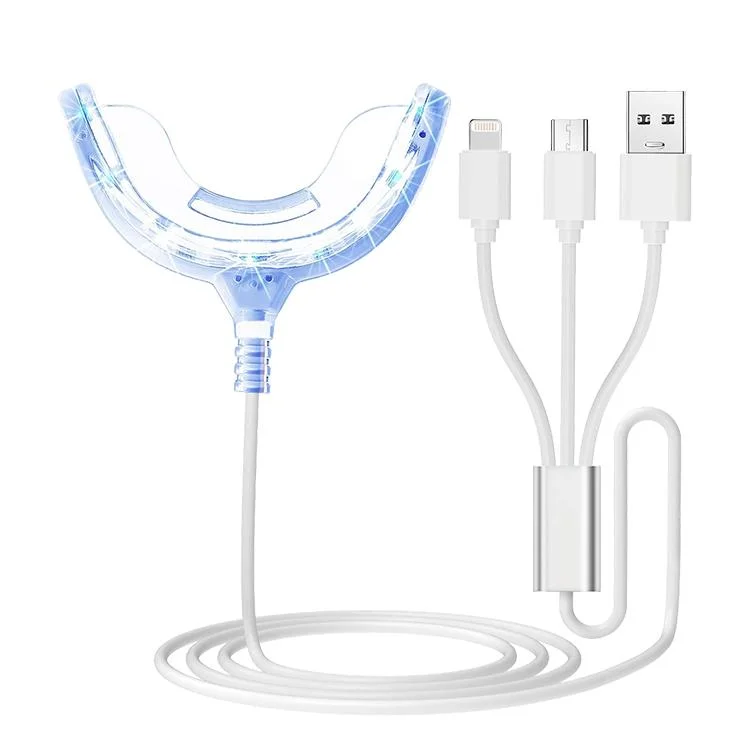 Leistungsfähigere tragbare i-Phone / Android / Typ-C USB angeschlossen Cold Dental Unit Zähne Bleaching Blue Light Daily Home