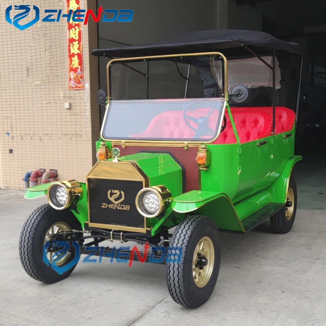 Green 5 Seater New Classic Car/Travel Electric Sightseeing Classic Car/Customized Wedding Classic Car