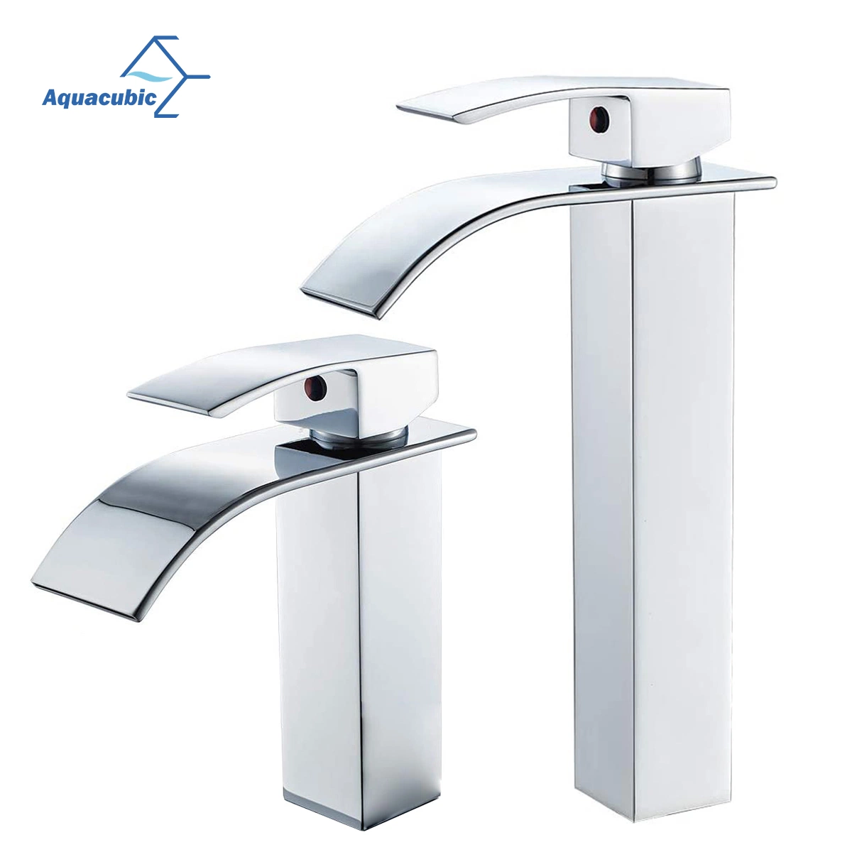 Aquacubic Single Lever Handle Chrome Finish Cupc Standard Waterfall Bathroom Sink Taps Basin Sink Mixer Faucet