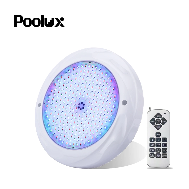 Poolux sumergibles Control Remoto de PC de la luz de la piscina de 12V 42W de resina epoxi de LED RGB Submarino lleno de luces de la Piscina