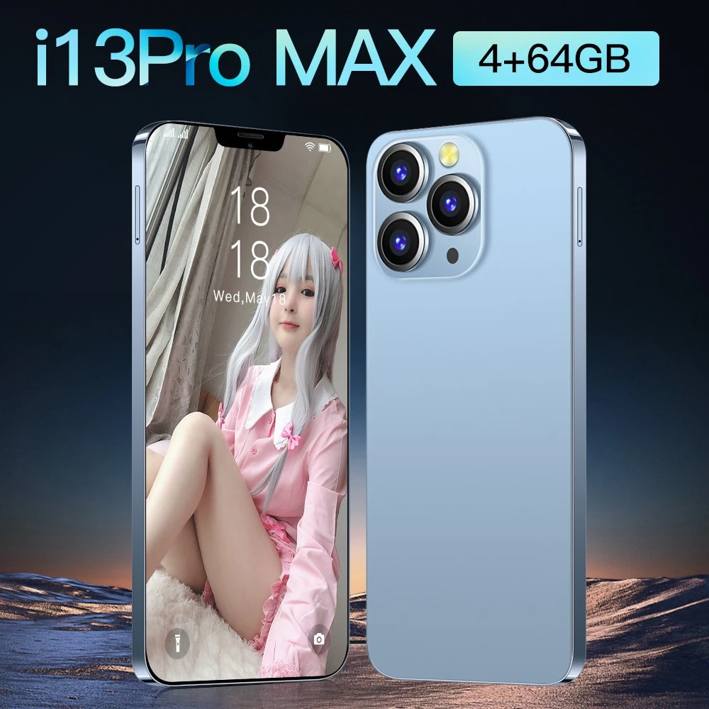 I13 PRO Max bateria de 6800 mAh, 64 GB, 128 GB, Smart Phone 6.7 Ecrã inteiro de ecrã de ecrã inteiro desbloquear telemóvel