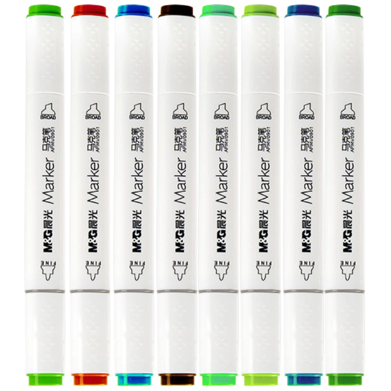 24 Alkohol-Basierte Doppelseitige Alkohol-Grafik Marker Pen Set Für Animation Design