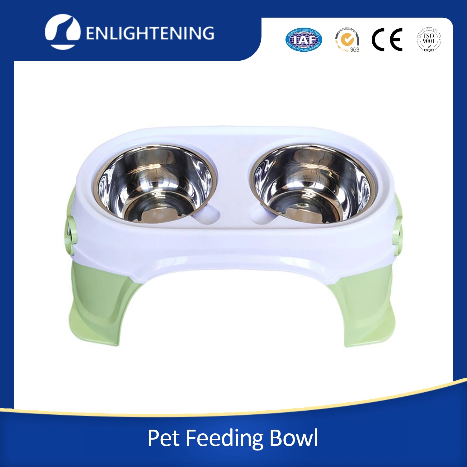 Eco friendly Multi-Color lujo planteó portátil Alimentador de doble de acero inoxidable de Agua Potable alimentos de mascotas perros gatos Bowl