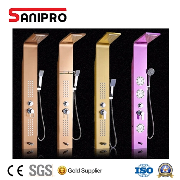 Sanipro Contemporary Stainless Steel Massage Shower Panel for Bathroom