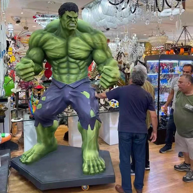 Marvel Action Figure Muscle Man Hulk Resin Crafts Statue Home Decoration Fiberglass Sculpture