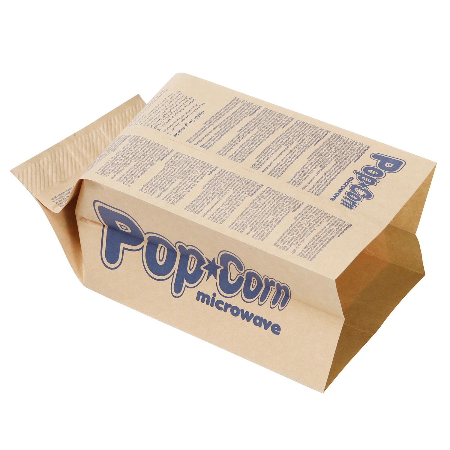 Logo Paper Bags Food Grade Packaging Greaseproof Paper with Reflective Film Biodegradable Microwave Popcorn Bag