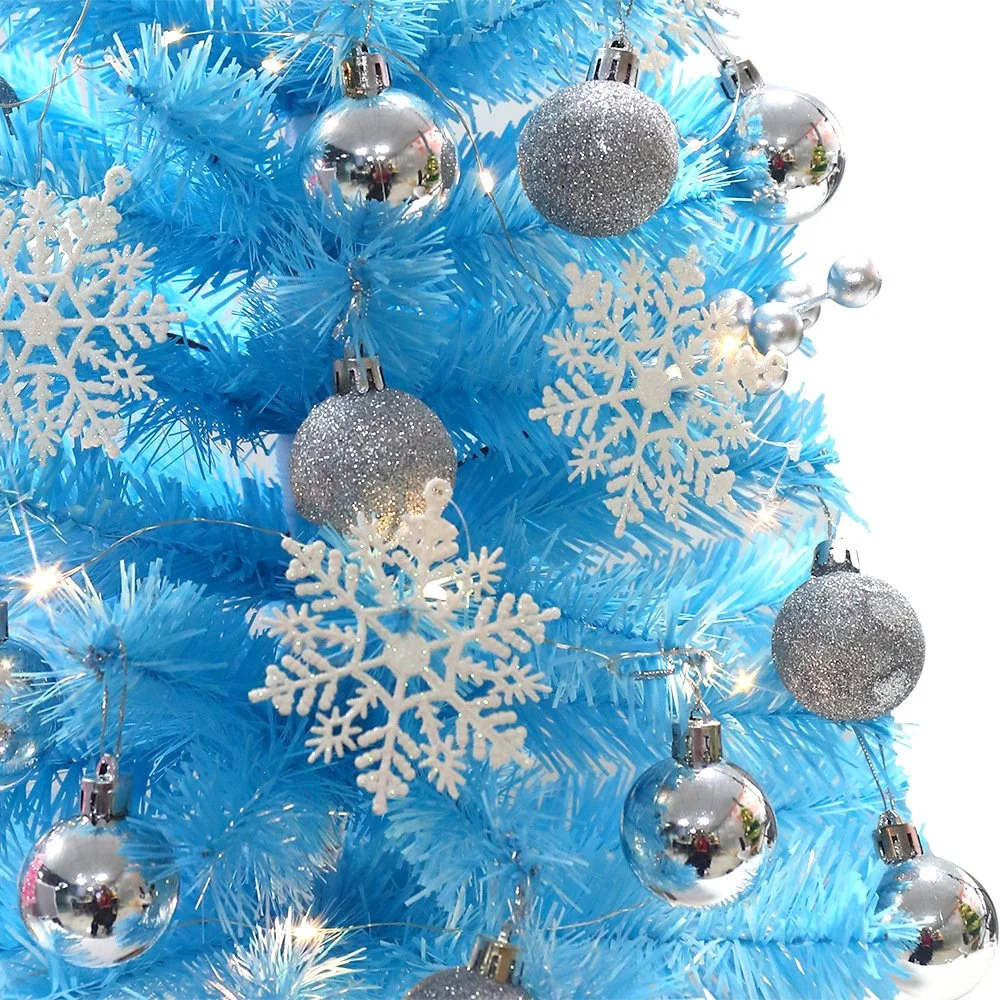 Regalo de Navidad Ornament Blue Escritorio Mini árbol de Navidad conjunto