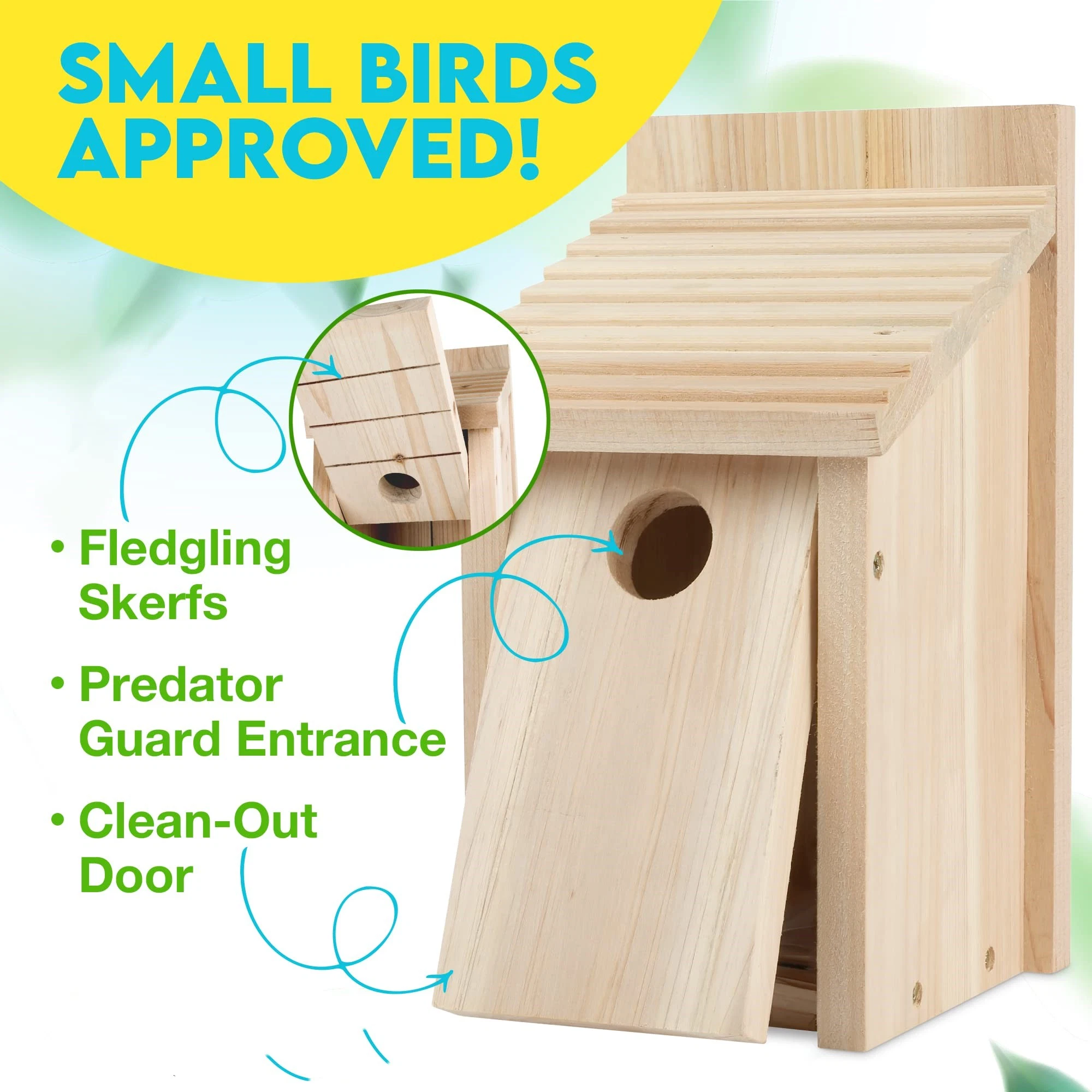 Bird Houses for Outside Cedar Bird Bluebird House with Secure Latch Fledgling Grooves