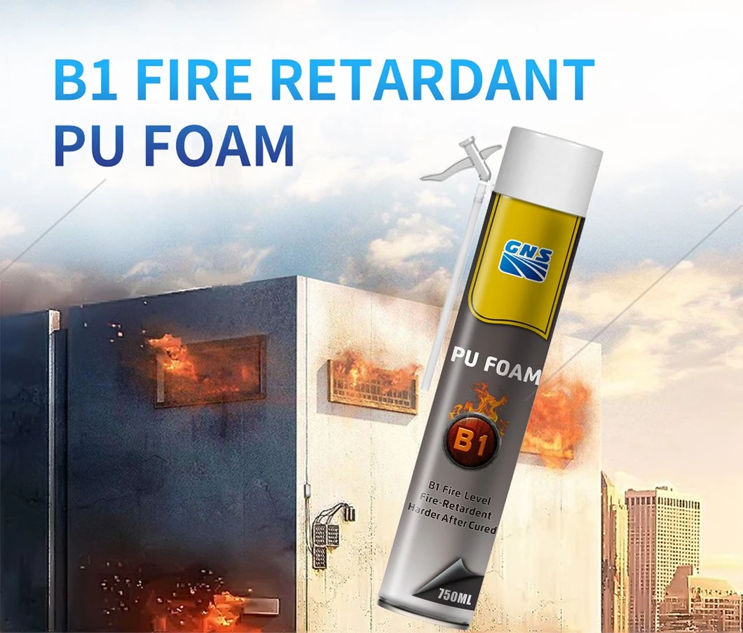 B1 Fire Retardant High quality/High cost performance  Expanding Construction Foam Polyurethane Adhesive Gap Sealant for Fire Retardant Project