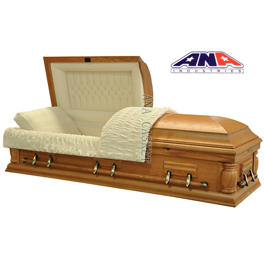 American Style Solid Poplar Funeral Wooden Casket