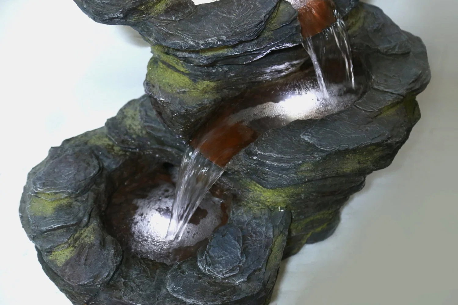 Polyresin Stone River Stream Waterfall Fountain Outdoor Rocky Water Feature for Garden Patio Porch