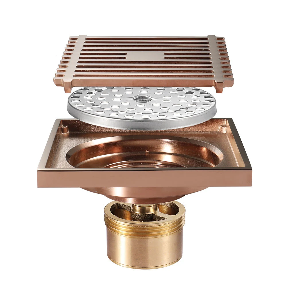 Athroom Accessories 4 Inch Anti-Odor Rose Gold Shower Floor Drain