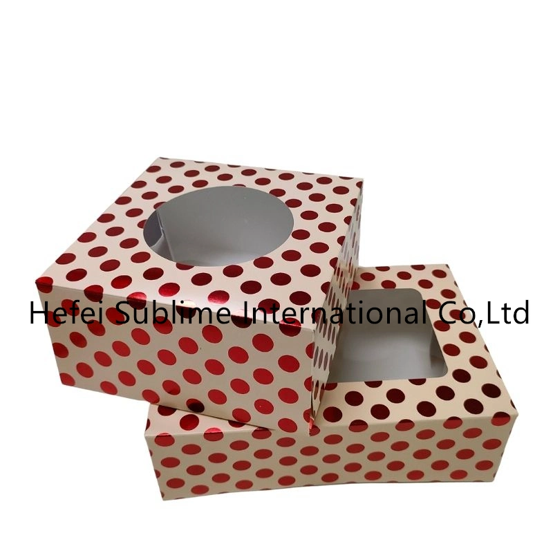 2 PCS Bakery Boxes with Window Cookie Boxes White Card Treat Boxes Small and Big Cake Box for Dessert