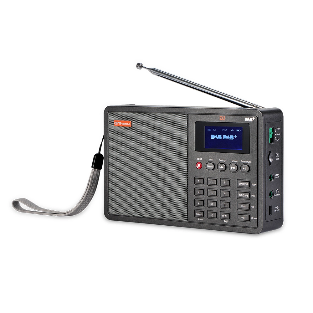 Gtmedia D1 DAB+/FM+BT/Card/Aux Digital Radio Support TF-Karte 1,8 Zoll LCD-Display mit Zeitsicherung