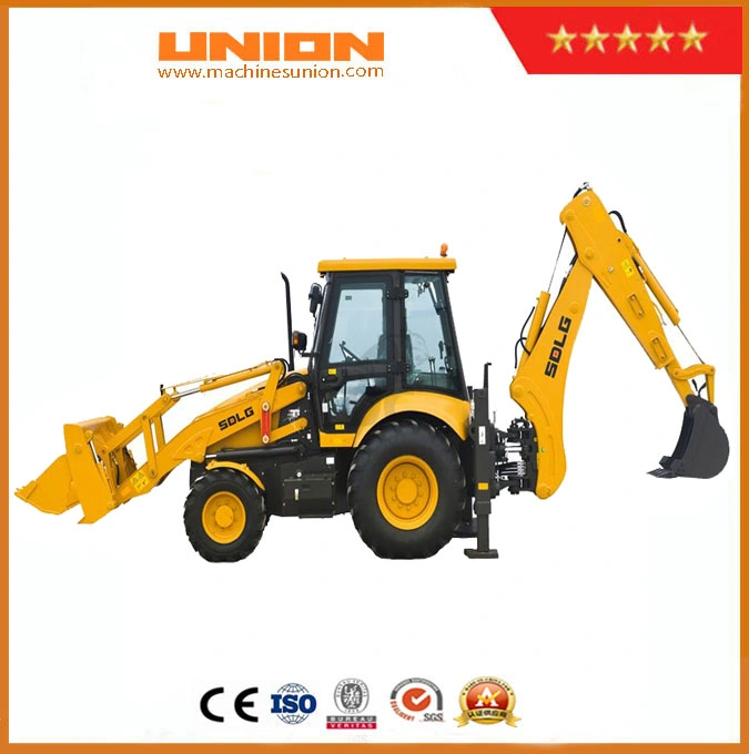 B877 Backhoe Loader Manufactured in China B877f 1800kg Loading Capacity, Carraro Gearbox and Axle