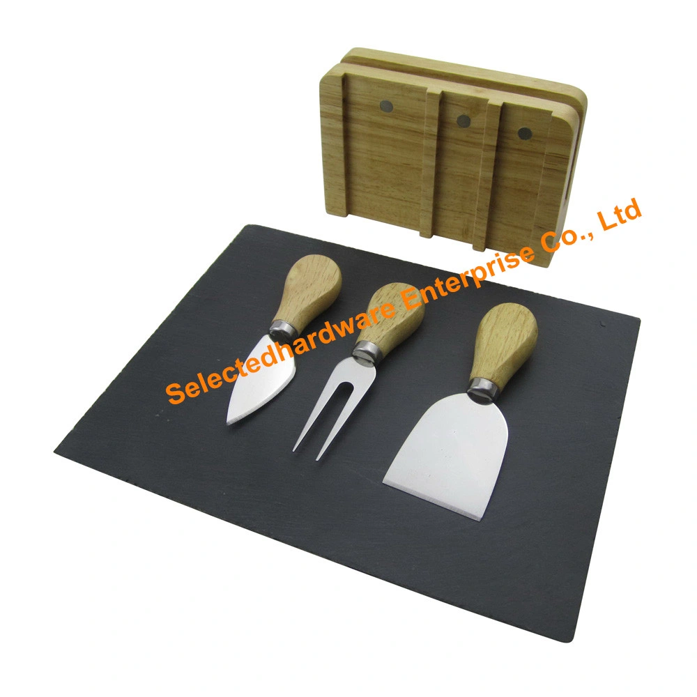 5PCS Slate Cutting Board Set with Cheese Knife and Fork