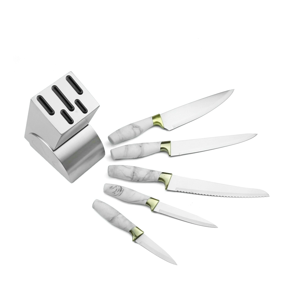 5PCS Cooking Knife Set with Stainless Steel Knife Holder