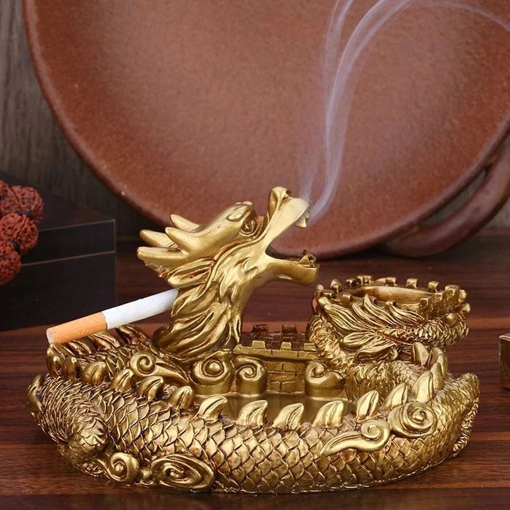 Dragon Resin Ashtray Office Household Smoking Set