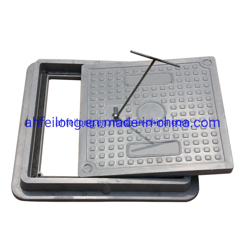 Composite Manhole Cover En124 500mm by 500mm 50mm Thick Square GRP/FRP Fiberglass/Resin/Plastic Material BMC/SMC