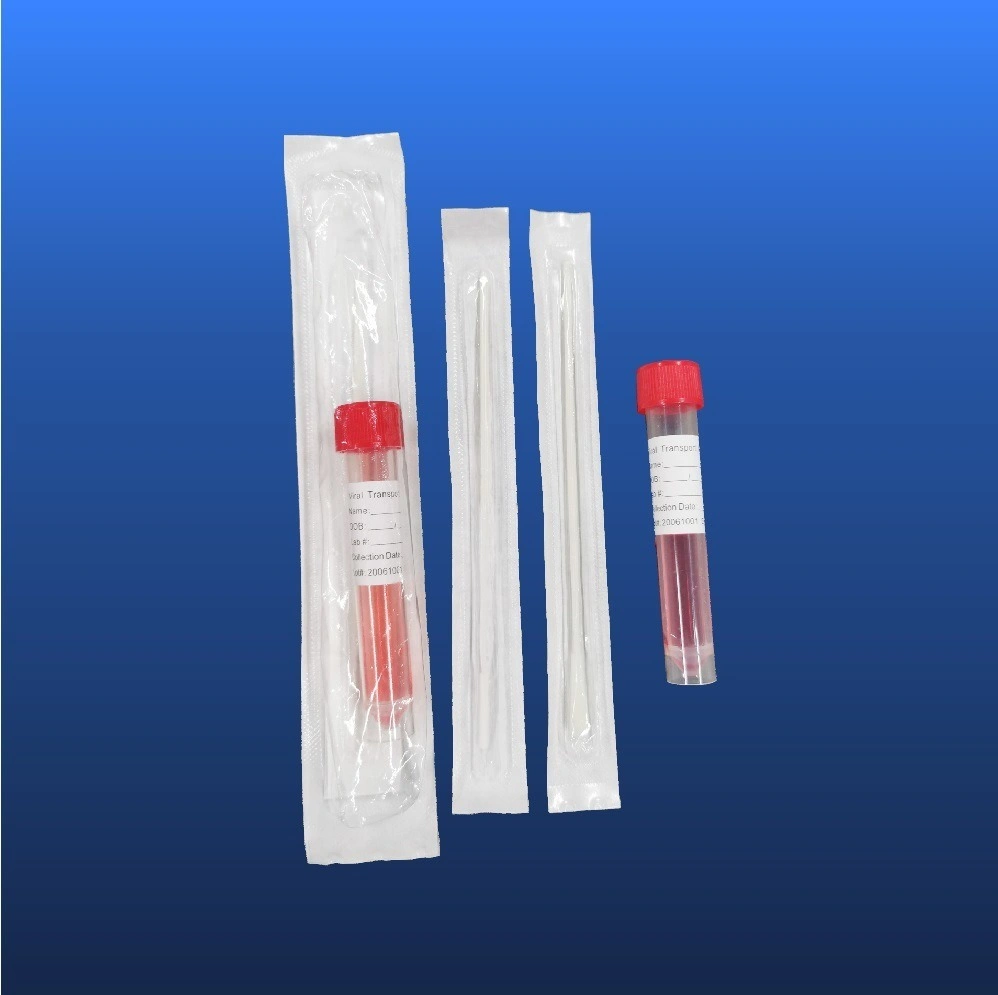 Medical Virus Sampling Transfer Tube with Oropharyngeal Flocked Nylon Swab