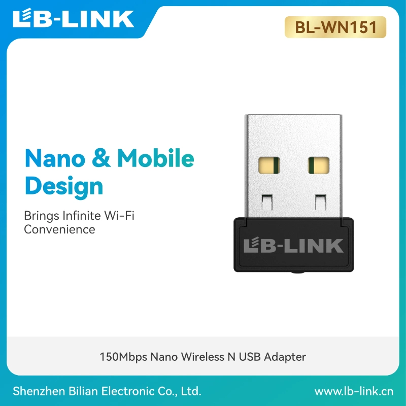 LB-LINK BL-WN151 ODM 150Mbps Nano adaptador USB inalámbrico REALTEK MediaTek Chipset Mini WiFi Adatper antena interna Nano Diseño móvil