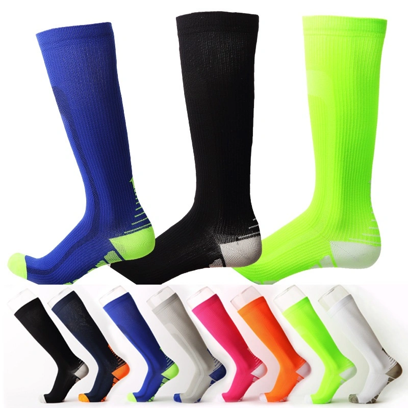 Chaussettes de sport de compression, chaussettes hauteur genou anti fatigue pour soulagement de la douleur Esg17071