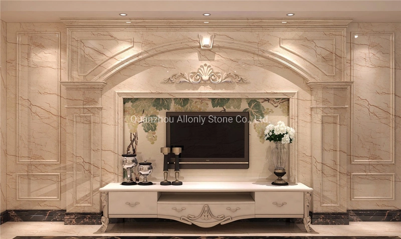 Natural Stone Slab Golen Veins Hotel Flooring Tiles Sofitel Golden Marble