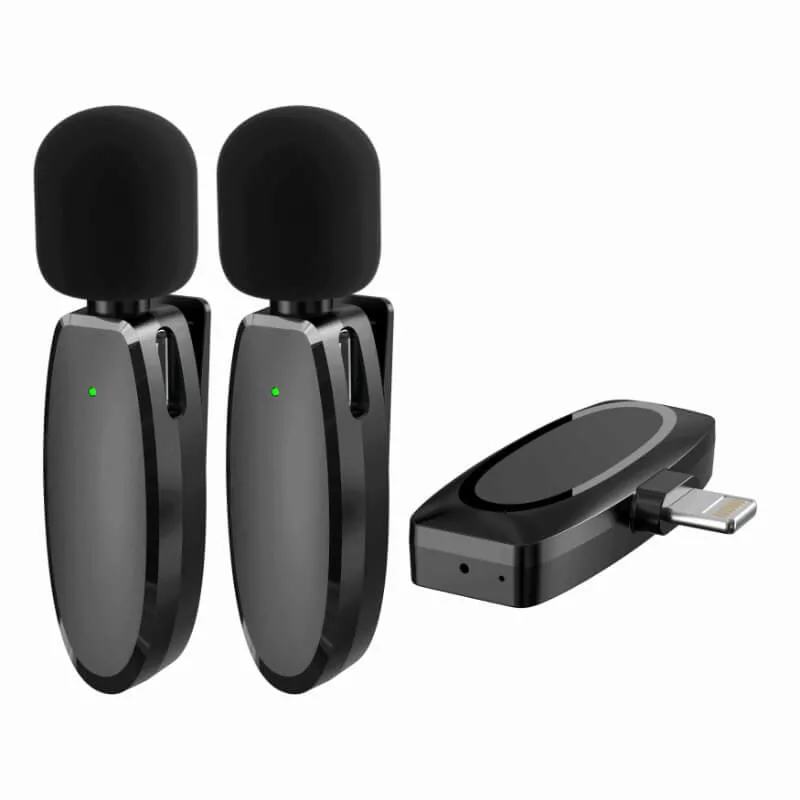 2.4G Smart Dual-Lavalier Wireless Microphone Support Noise Canceling for Vlogging/Video Streaming