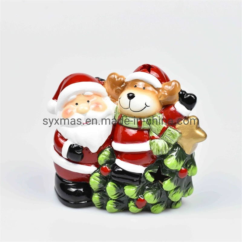 Ensemble de la vente et de l'arbre en céramique Santa Snowman cadeau pour Noël Décoration maison