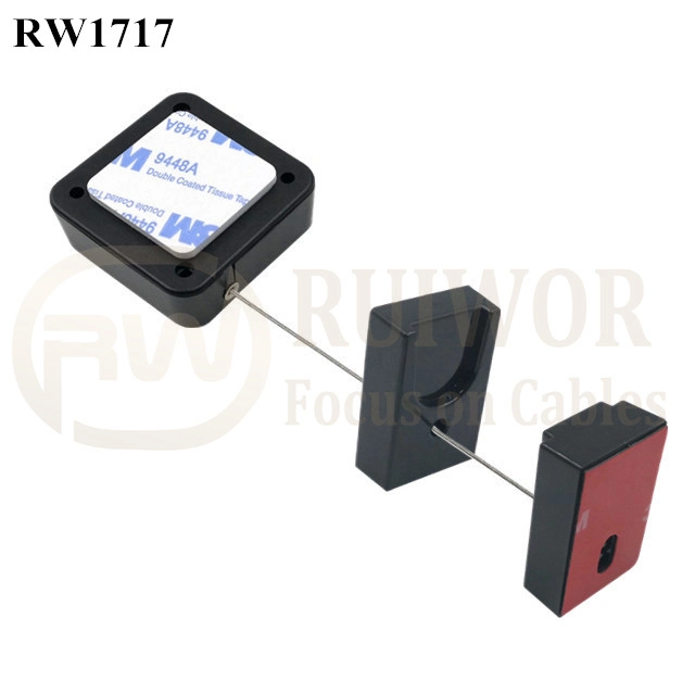 RW1717 Square Security Tether Plus Magnetic Clasps Cable Holder for Cell Phone Security Retail Display