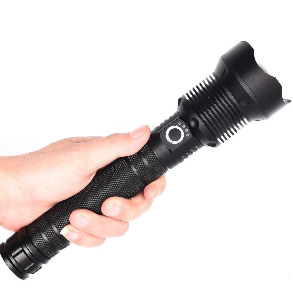 Super Bright High Lumens Torch Light LED Flashlight with Xhp70.2 USB Zoomable 3 Mode Torch P70 P50 18650 26650 Waterproof Rechargeable Battery Flashlight