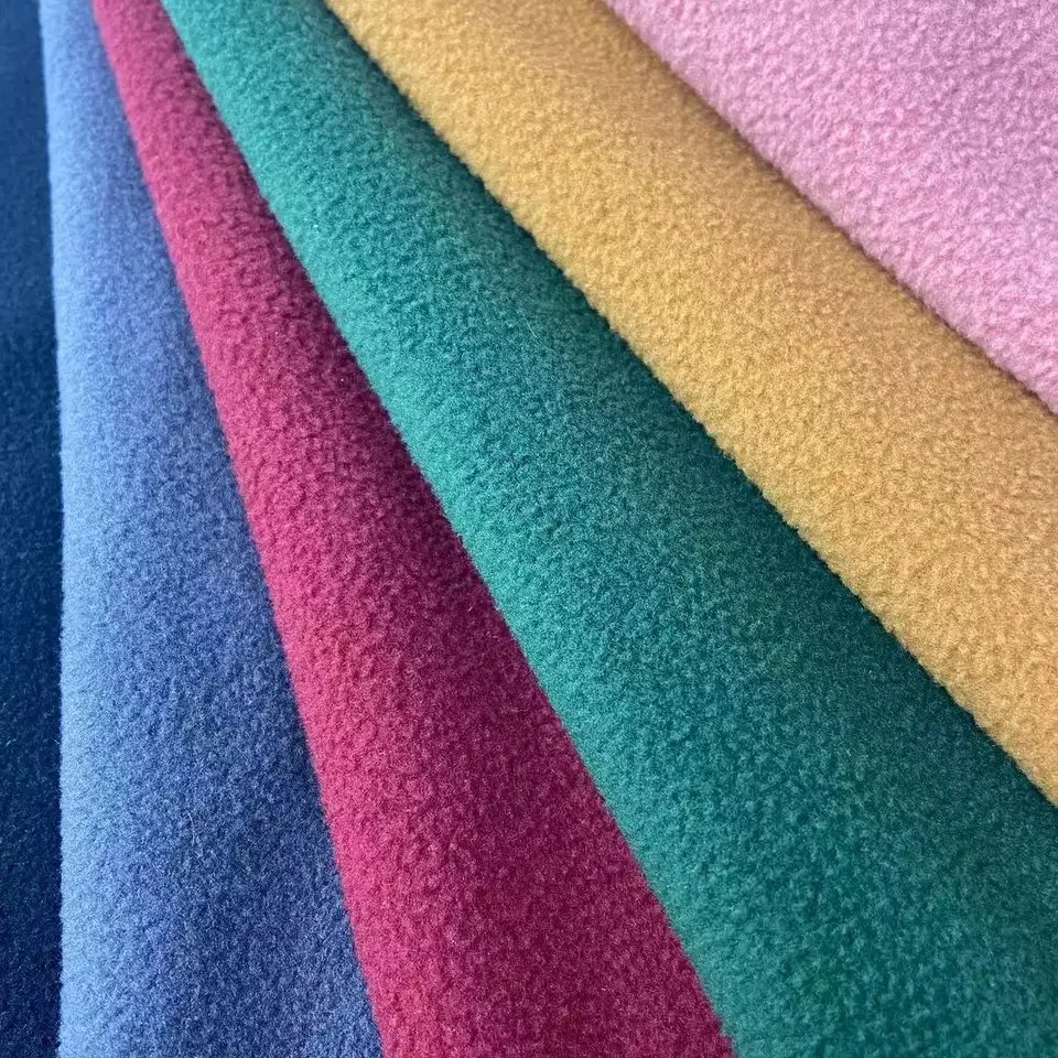 Polyester Einfarbig Gestrickte Doppelseitebürste Anti-Pilling Polar Fleece Stoff