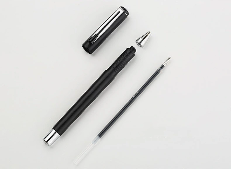 Metallic Barrel Gel Tinte Stifte, schwarze Tinte 0,5mm Fine Point Tip Pen Großhandel Schreibwaren Büro-und Schulbedarf