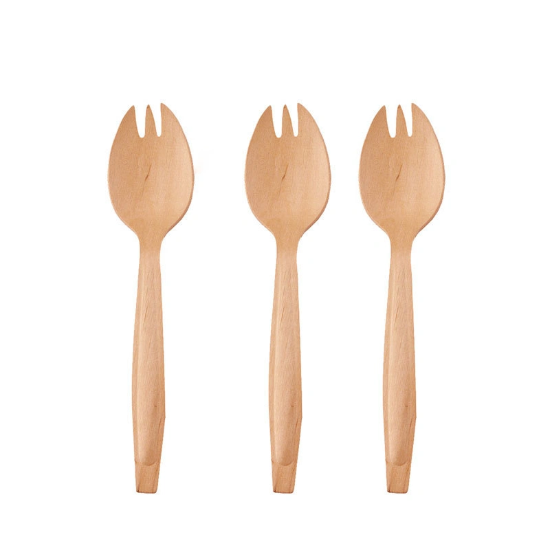 Biodegradable Disposable High quality/High cost performance  Food Recyclable Knife Classic Wooden Fork