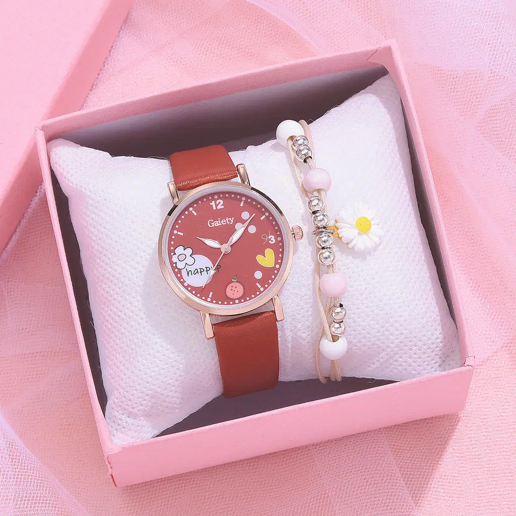 Waterproof Fashion Quartz Mechanical Wrist Hand Lady Watch Leather Smart Wrist Watch