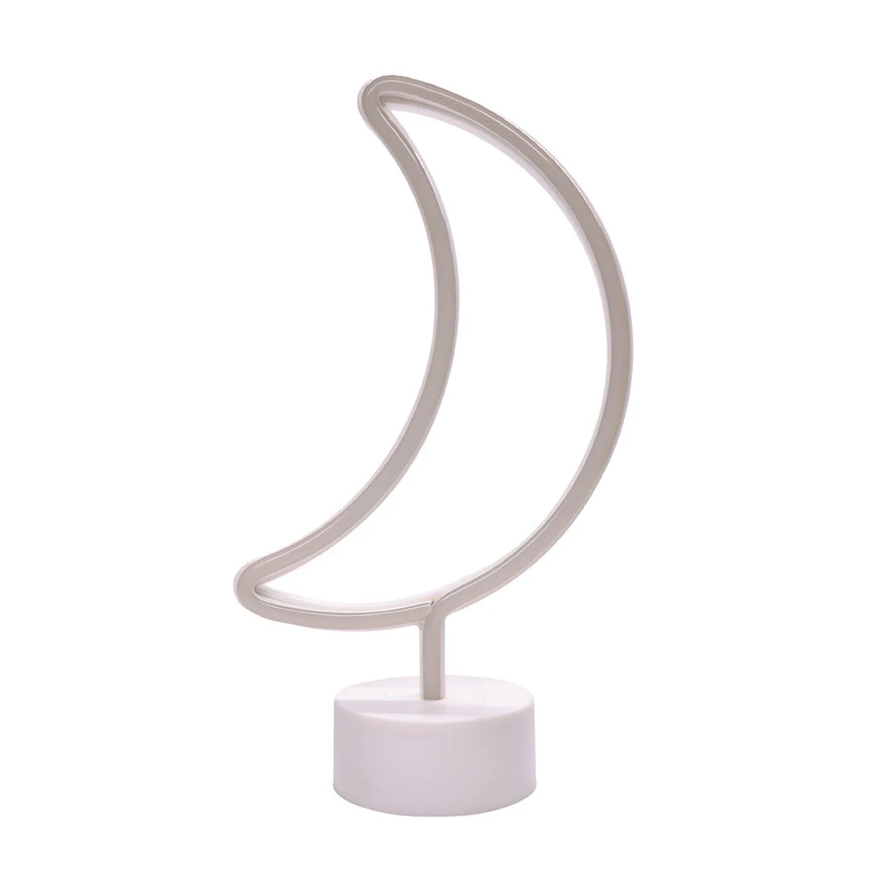 Moon Shape LED Neon Night Light with Base Marquee Sign Lamp