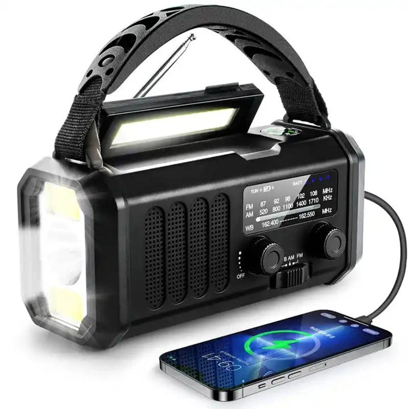 Multifunktionale Tragbare Solar Powered Hand Kurbel Radio Wetter Prognose Überleben Kit Radio