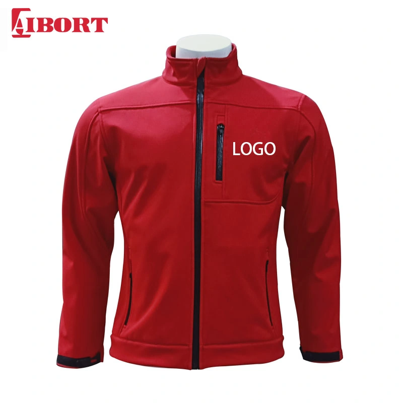 Unisex Aibort chaqueta con cremallera de caparazón blando de poliéster de logotipo personalizado (SFJK-06)